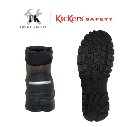 3068 [ KICKERS SAFETY ] BUT KESELAMATAN ESD LELAKI ZIPPER KERJA BERAT HUJUNG KELULI PLAT KELULI MID CUT SAFETY BOOT ESD