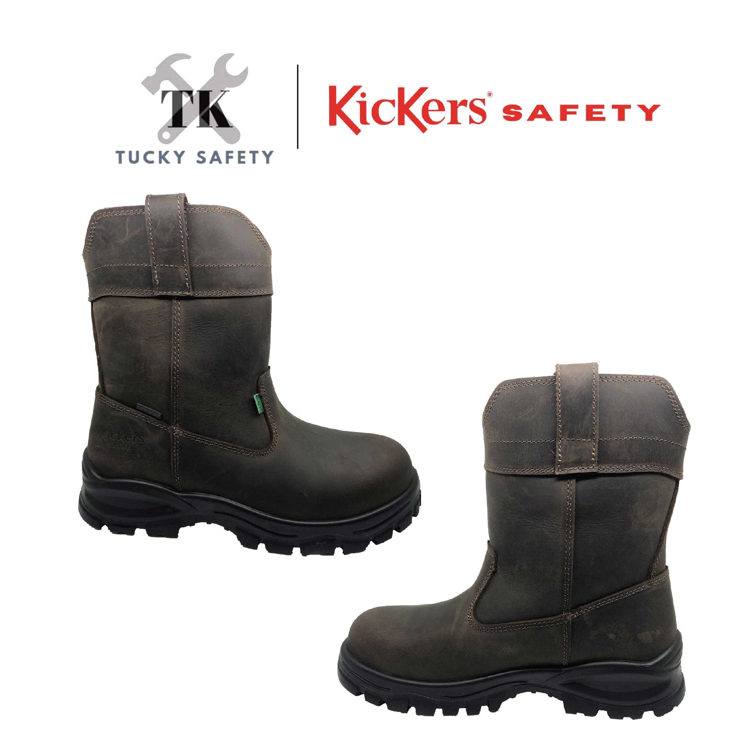 3069 [ KICKERS SAFETY ] BUT KESELAMATAN LELAKI KERJA BERAT HUJUNG KELULI PLAT KELULI HIGH CUT SAFETY BOOT WATERPROOF
