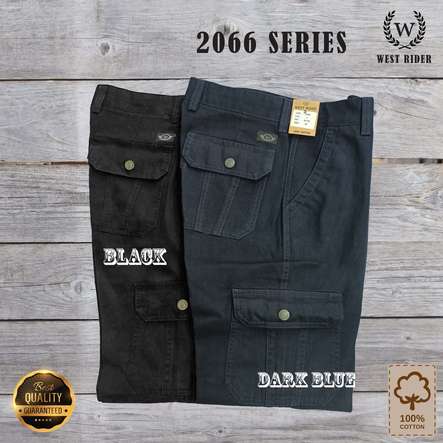 2066 - WEST RIDER MEN'S STRAIGHT CUT WORKING PANTS / CARGO PANTS / SELUAR KERJA