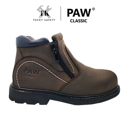 P119-BRW [ PAW CLASSIC ] MEN'S HEAVY DUTY SAFETY BOOT / KASUT KERJA LELAKI SAFETY BOOT STEEL TOE STEEL PLATE SAFETY BOOT