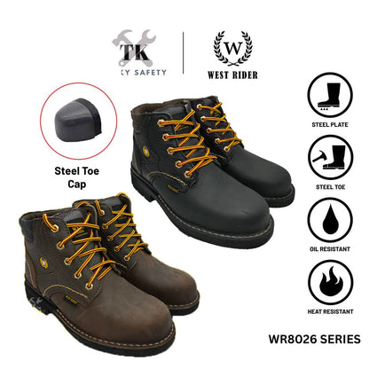 WR8026 - WEST RIDER MEN'S WORKING SAFETY BOOT / KASUT SAFETY KERJA LELAKI / MEN'S LEATHER WORKING SAFETY BOOT