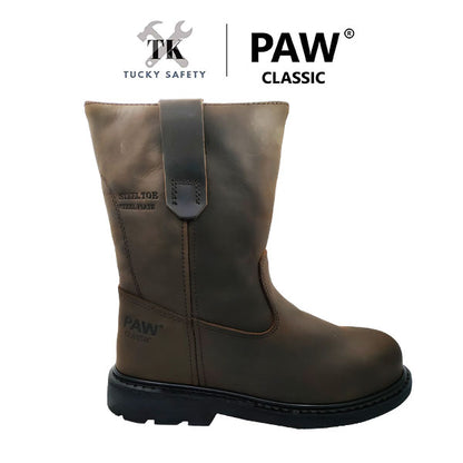 P118-BRW [ PAW CLASSIC ] MEN'S HEAVY DUTY SAFETY BOOT / KASUT KERJA LELAKI SAFETY BOOT STEEL TOE STEEL PLATE SAFETY BOOT