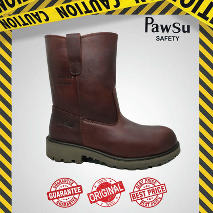 PS906 PAWSU ROUND TOE MEN'S SAFETY BOOT / STEEL TOE PLATE HEAVY DUTY SAFETY BOOT / KASUT KERJA LELAKI