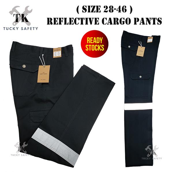 2166 SERIES ( SIZE 28-48 ) WEST RIDER MEN'S REFLECTIVE WORKING PANTS 240gsm STRAIGHT CUT / CARGO PANTS / SELUAR KERJA LELAKI