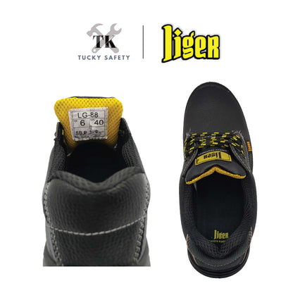 LG-88 [ LIGER ] 4 Inch Low-Cut Lace-Up Sirim Safety Shoes Extra Light Buffalo Leather Steel Toe Steel Midsole Safety Shoe