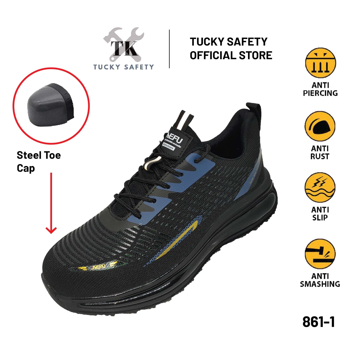 861-1 Ultra Light Safety Shoe Men Steel Toe Cap Anti-smashing Light Weight Sport Safety Shoes Work Shoe