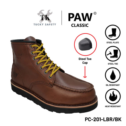 PC-201 [ PAW CLASSIC ] MEN'S HEAVY DUTY SAFETY BOOT / KASUT KERJA LELAKI SAFETY BOOT STEEL TOE STEEL PLATE SAFETY BOOT