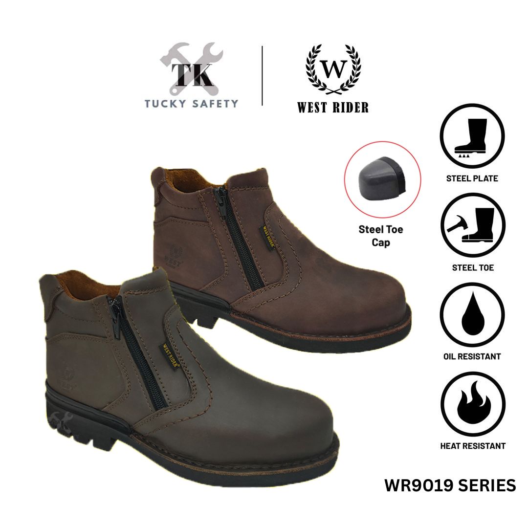 WR9019 -WEST RIDER MEN'S WORKING SAFETY BOOT / KASUT SAFETY KERJA LELAKI / MEN'S LEATHER WORKING SAFETY BOOT