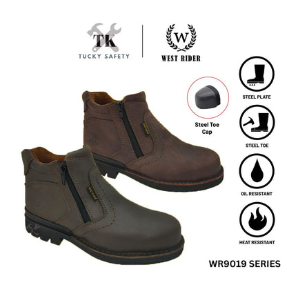 WR9019 -WEST RIDER MEN'S WORKING SAFETY BOOT / KASUT SAFETY KERJA LELAKI / MEN'S LEATHER WORKING SAFETY BOOT