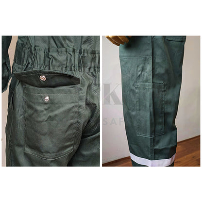 TK FRC HIGH QUALITY TK FRC FIRE RETERDANT COVERALL / SAFETY REFLECTIVE COVERALL ( READY STOCK ) DARK GREEN