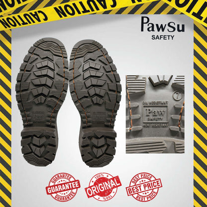 PS906 PAWSU ROUND TOE MEN'S SAFETY BOOT / STEEL TOE PLATE HEAVY DUTY SAFETY BOOT / KASUT KERJA LELAKI