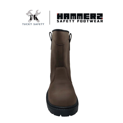 HM2-224 [ HAMMER 2 ] 10" Pull-Up Boots High Cut Safety Boot Waterproof and Breathable Nubuck Microfiber Non-Metallic Toe Cap and Midsole Safety Shoe