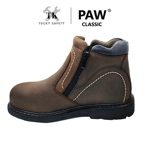 P119-BRW [ PAW CLASSIC ] MEN'S HEAVY DUTY SAFETY BOOT / KASUT KERJA LELAKI SAFETY BOOT STEEL TOE STEEL PLATE SAFETY BOOT