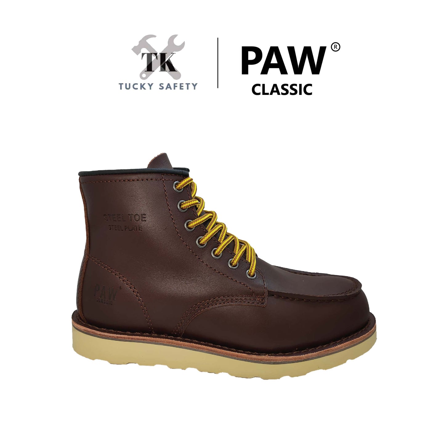 PC-201 [ PAW CLASSIC ] MEN'S HEAVY DUTY SAFETY BOOT / KASUT KERJA LELAKI SAFETY BOOT STEEL TOE STEEL PLATE SAFETY BOOT