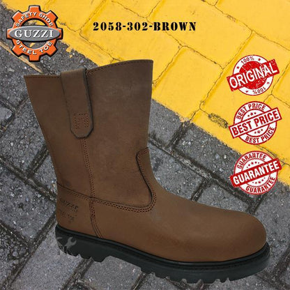 302 SERIES GUZZI SAFETY BOOT / HEAVY DUTY SAFETY BOOT / KASUT KERJA SAFETY BOOT 2058 - DARK BROWN