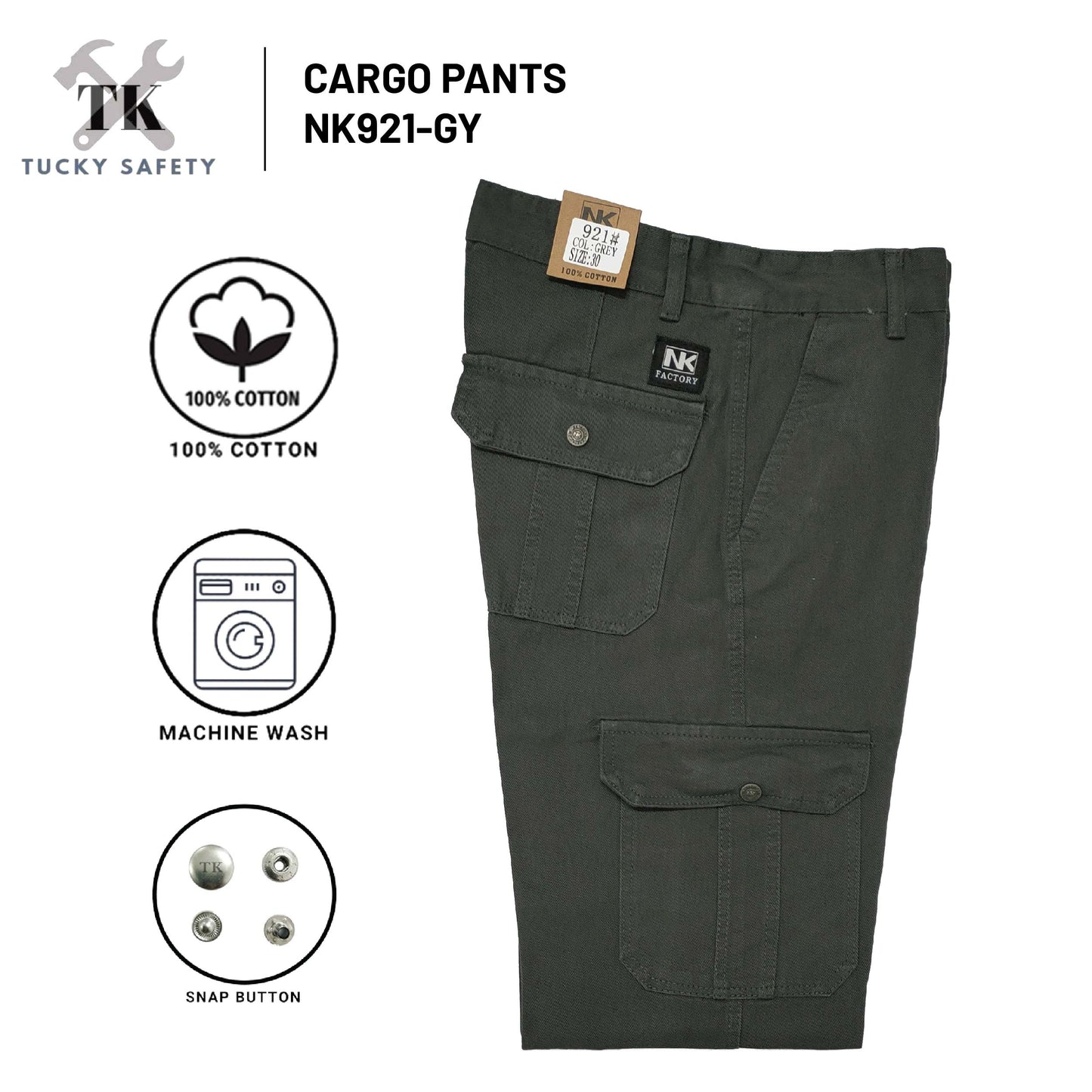 NK921 [ NK ] SIZE 28-50 SELUAR CARGO KERJA KAIN TEBAL POKET TEPI LELAKI / MEN'S WORKING CARGO PANTS