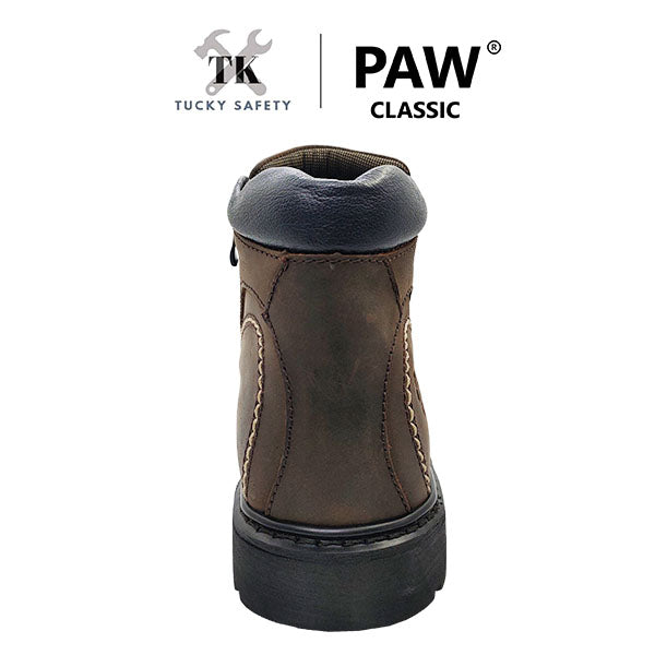 P119-BRW [ PAW CLASSIC ] MEN'S HEAVY DUTY SAFETY BOOT / KASUT KERJA LELAKI SAFETY BOOT STEEL TOE STEEL PLATE SAFETY BOOT