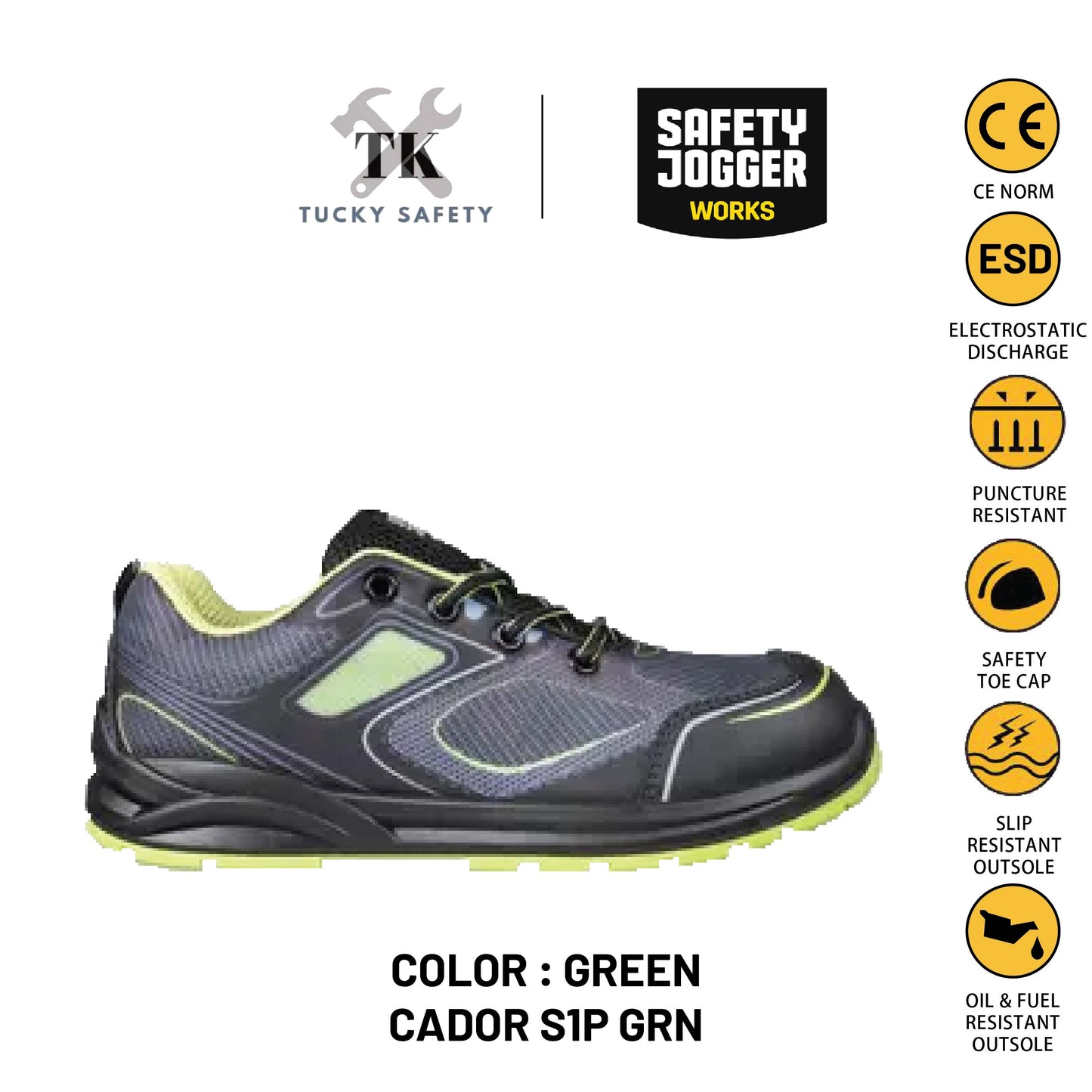 CADOR S1P LOW CUT [ SAFETY JOGGER ] ESD SPORTY SAFETY SHOE SAFETY TOE CAP STEEL TOE CAP