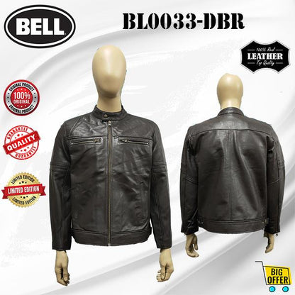 BL0033 [ BELL ] ( SIZE S-4XL ) ORIGINAL MEN'S JACKET GENUINE LEATHER LONG SLEEVE / JACKET KULIT LEMBU LELAKI