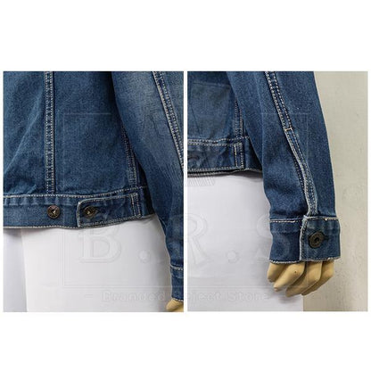 P921-45902 [ PIPERS ] ( SIZE L-2XL ) MEN'S DENIM JEANS JACKET / PLAIN CASUAL LONG SLEEVE JACKET