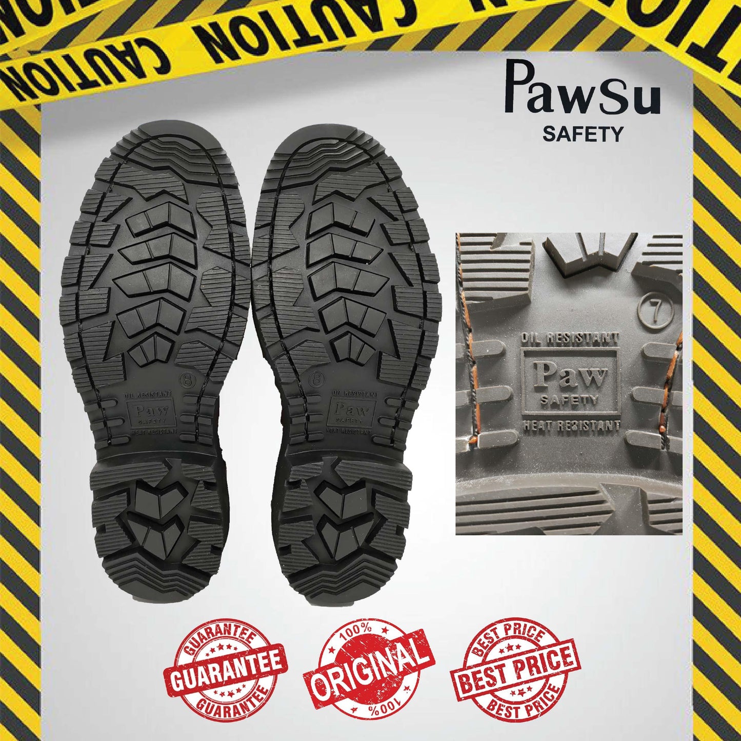 PS905 PAWSU MEN'S SAFETY BOOT / STEEL TOE PLATE HEAVY DUTY SAFETY BOOT / KASUT KERJA LELAKI SAFETY SHOES