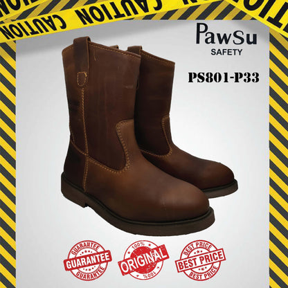 PS801 SERIES PAWSU MEN'S SAFETY BOOT / STEEL TOE PLATE HEAVY DUTY SAFETY BOOT / KASUT KERJA LELAKI