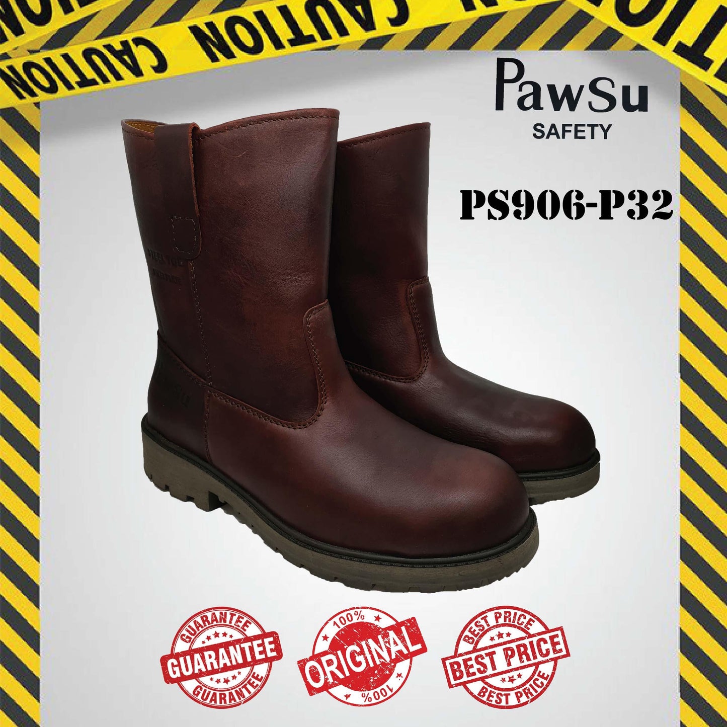 PS906 PAWSU ROUND TOE MEN'S SAFETY BOOT / STEEL TOE PLATE HEAVY DUTY SAFETY BOOT / KASUT KERJA LELAKI