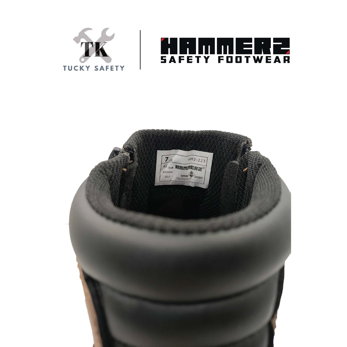 HM2-223 [ HAMMER 2 ] 6" Zip-Up Ankle Boots Leather Safety Boot Non-Metallic Toe Cap and Midsole