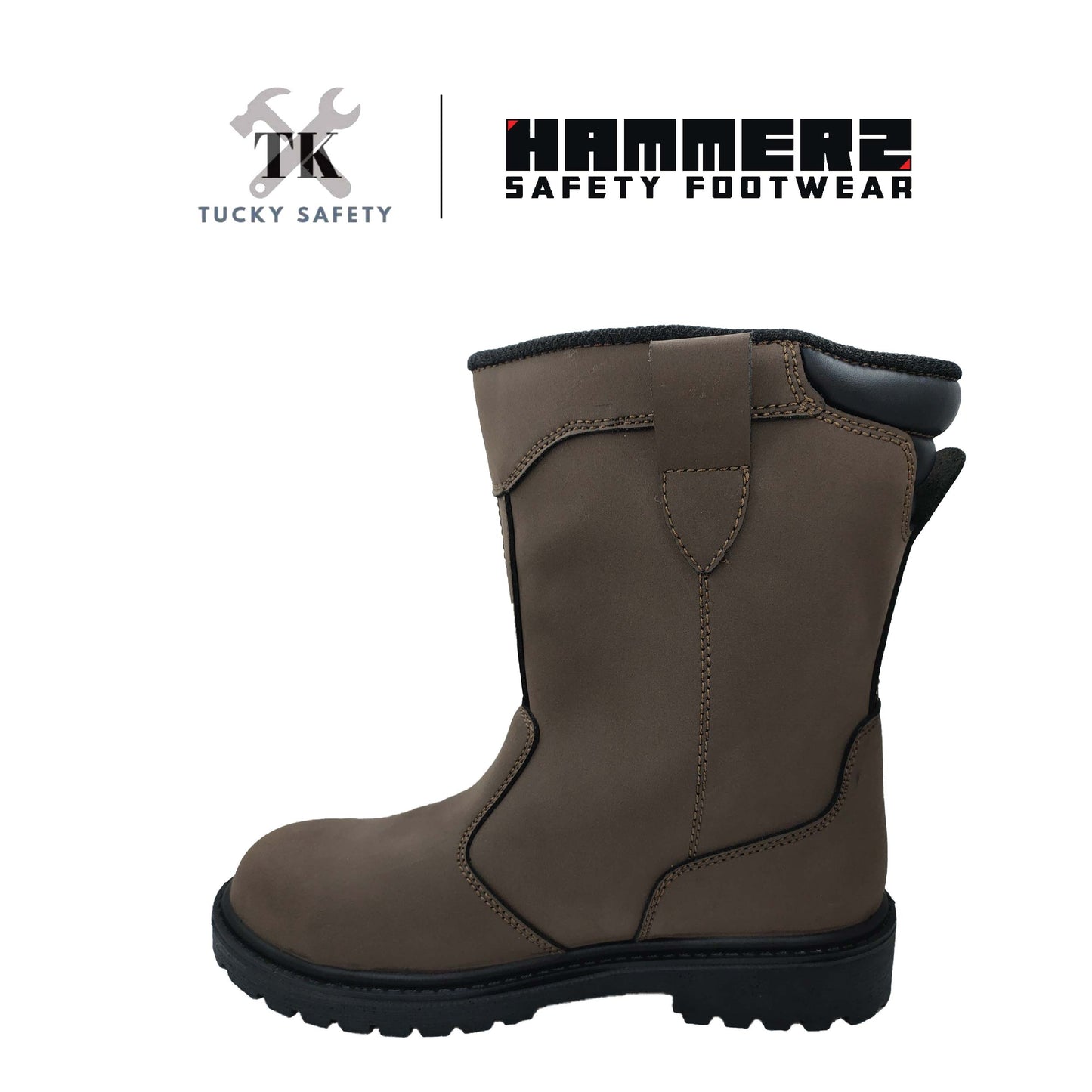 HM2-224 [ HAMMER 2 ] 10" Pull-Up Boots High Cut Safety Boot Waterproof and Breathable Nubuck Microfiber Non-Metallic Toe Cap and Midsole Safety Shoe