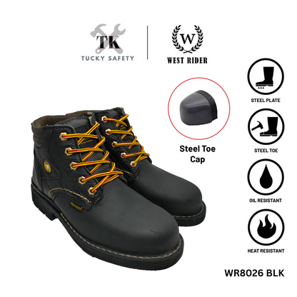 WR8026 - WEST RIDER MEN'S WORKING SAFETY BOOT / KASUT SAFETY KERJA LELAKI / MEN'S LEATHER WORKING SAFETY BOOT