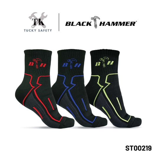 ST00219 - BLACK HAMMER Heavy Duty Sport Series Performance Socks Durable Comfort Cotton Sock Breathable Stokin Lelaki Kerja