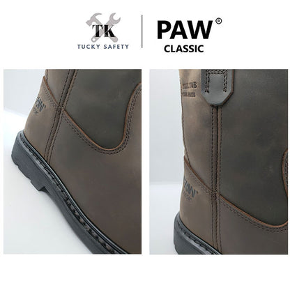 P118-BRW [ PAW CLASSIC ] MEN'S HEAVY DUTY SAFETY BOOT / KASUT KERJA LELAKI SAFETY BOOT STEEL TOE STEEL PLATE SAFETY BOOT