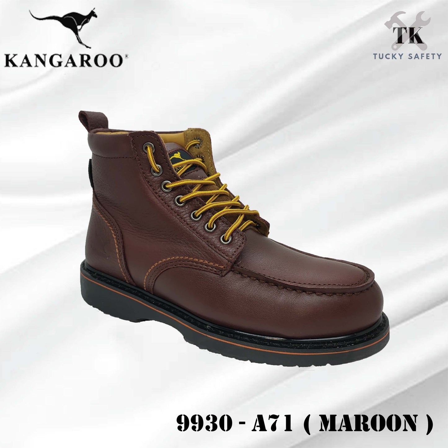 9930 SERIES - KANGAROO Original Men Safety Steel Toe Steel Plate Genuine Leather Safety Boot 9930-A70 & 9930-A71