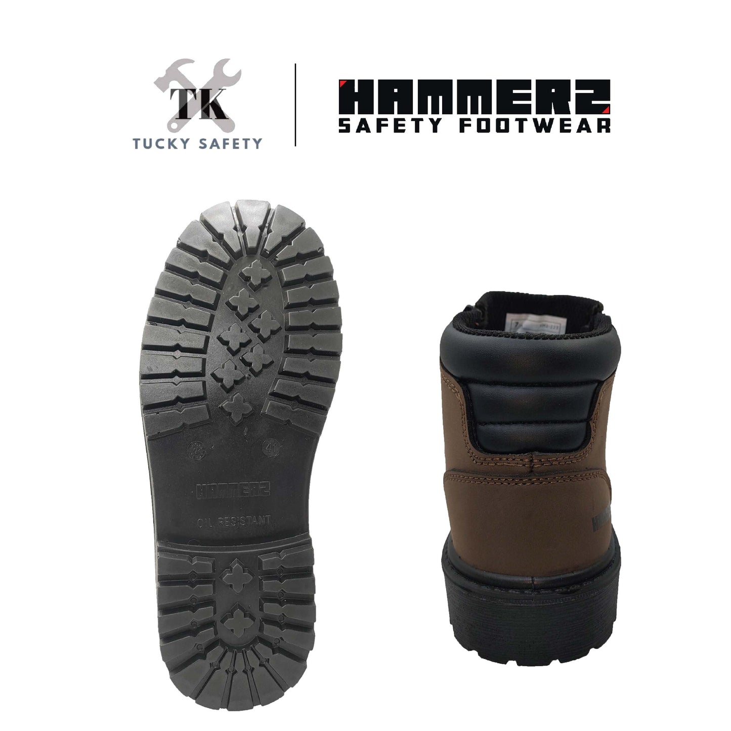 HM2-223 [ HAMMER 2 ] 6" Zip-Up Ankle Boots Leather Safety Boot Non-Metallic Toe Cap and Midsole