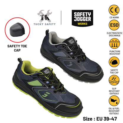 CADOR S1P LOW CUT [ SAFETY JOGGER ] ESD SPORTY SAFETY SHOE SAFETY TOE CAP STEEL TOE CAP