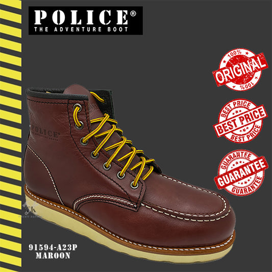 91594-A23P POLICE MEN'S SAFETY BOOT / MEN'S HEAVY DUTY SAFETY BOOT / KASUT KERJA SAFETY BOOT LELAKI