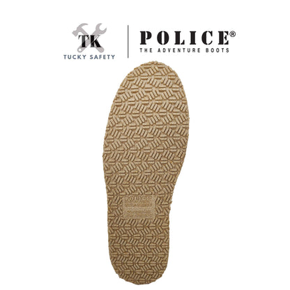 91594 Light Weight - [ POLICE ] LIGHT WEIGHT PREMIUM LEATHER MEN'S SAFETY BOOT / KASUT KERJA SAFETY BOOT LELAKI