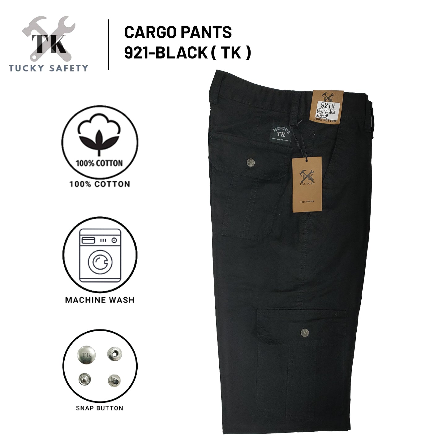 921 SERIES -( SIZE 28-50 ) SELUAR CARGO KERJA KAIN TEBAL POKET TEPI LELAKI / WORKING CARGO PANTS STRAIGHT CUT