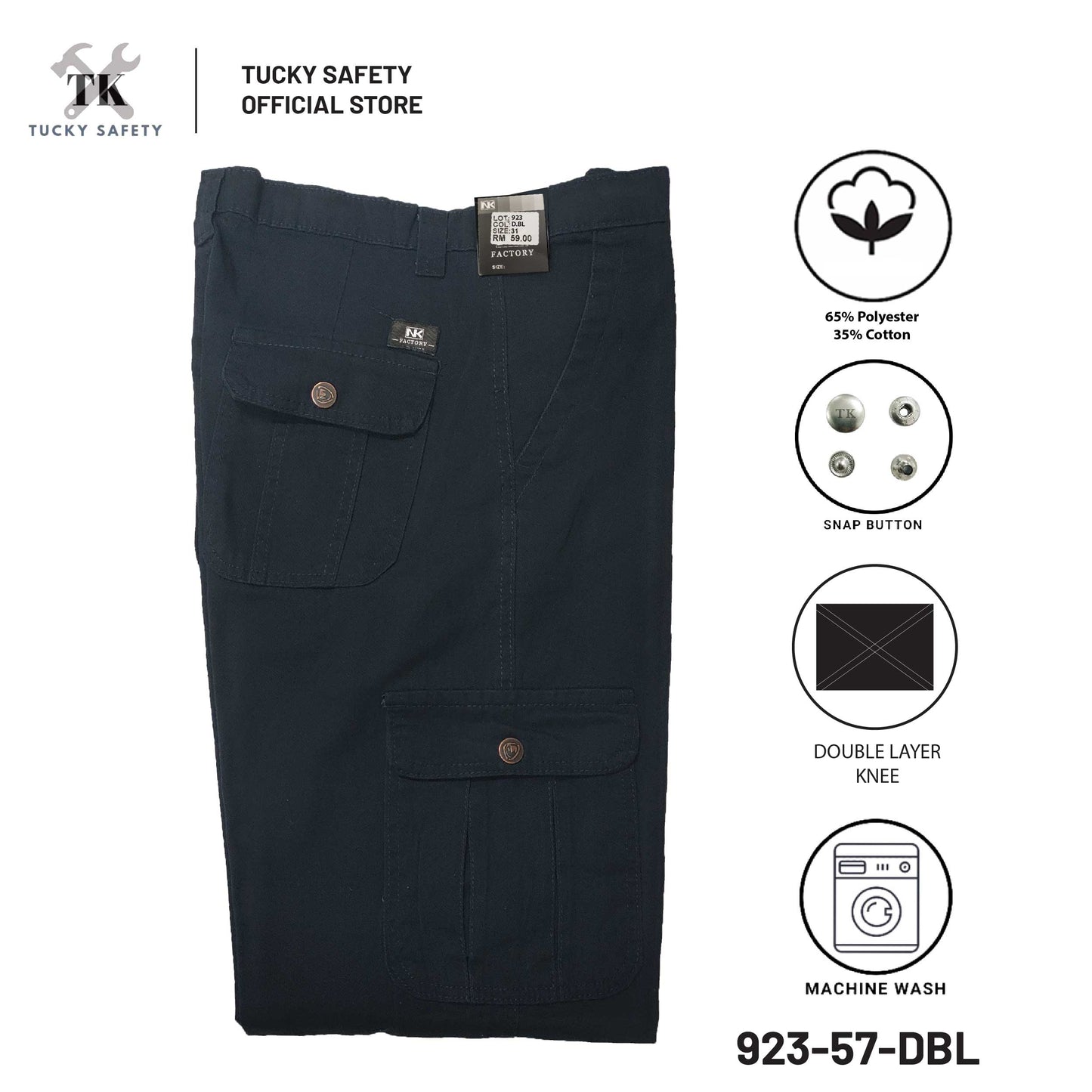 923 [ TK ] MEN'S HEAVY DUTY WORKING PANTS KAIN TEBAL THICK FABRIC CARGO PANTS  SELUAR KERJA SELUAR CARGO
