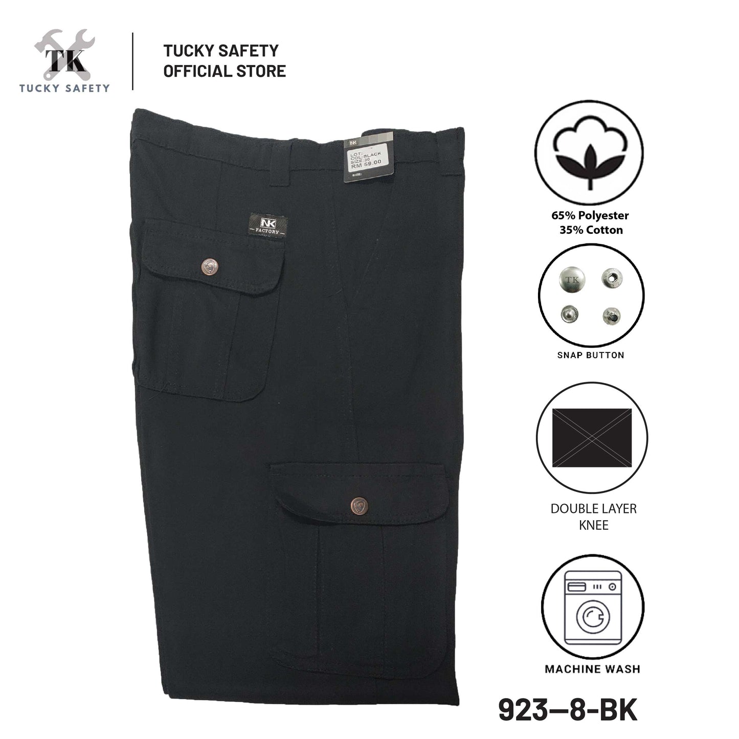 923 [ TK ] MEN'S HEAVY DUTY WORKING PANTS KAIN TEBAL THICK FABRIC CARGO PANTS  SELUAR KERJA SELUAR CARGO