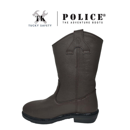 93162 SERIES ( SIZE 6-10 ) POLICE SOFT LEATHER HEAVY DUTY HIGH CUT SAFETY BOOT / KASUT KERJA TINGGI KULIT LEMBUT LELAKI