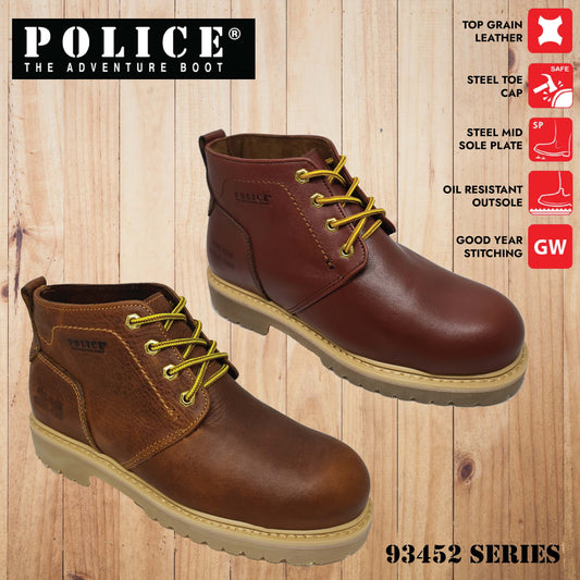 93452 SERIES - POLICE MEN'S SAFETY BOOT 93452 / MEN'S HEAVY DUTY SAFETY BOOT / KASUT KERJA SAFETY BOOT LELAKI