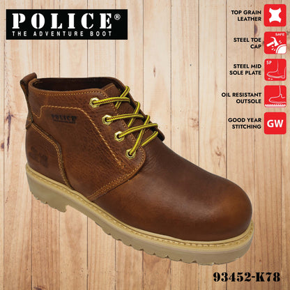 93452 SERIES - POLICE MEN'S SAFETY BOOT 93452 / MEN'S HEAVY DUTY SAFETY BOOT / KASUT KERJA SAFETY BOOT LELAKI