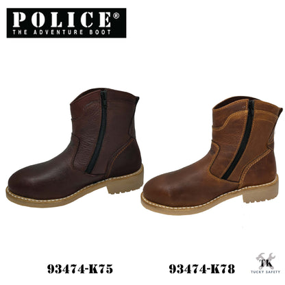 93474 SERIES - POLICE PREMIUM LEATHER MEN SAFETY BOOT 93474 / MEN'S HEAVY DUTY SAFETY BOOT / KASUT KERJA LELAKI STEEL PLATE STEEL TOE