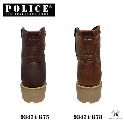 93474 SERIES - POLICE PREMIUM LEATHER MEN SAFETY BOOT 93474 / MEN'S HEAVY DUTY SAFETY BOOT / KASUT KERJA LELAKI STEEL PLATE STEEL TOE