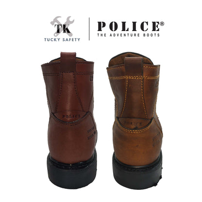 93531 SERIES POLICE PREMIUM LEATHER SAFETY BOOT MEN'S HEAVY DUTY SAFETY BOOT KASUT KERJA BOOT LELAKI LACE UP BOOT