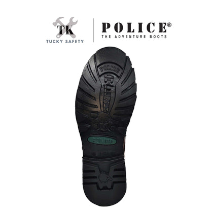 93531 SERIES POLICE PREMIUM LEATHER SAFETY BOOT MEN'S HEAVY DUTY SAFETY BOOT KASUT KERJA BOOT LELAKI LACE UP BOOT