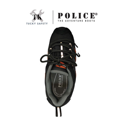 93580 SERIES [ POLICE ] SPORT SERIES STEEL TOE STEEL PLATE SIDE STITCHING SPORT LOOK SAFETY SHOE WITH REFLECTIVE