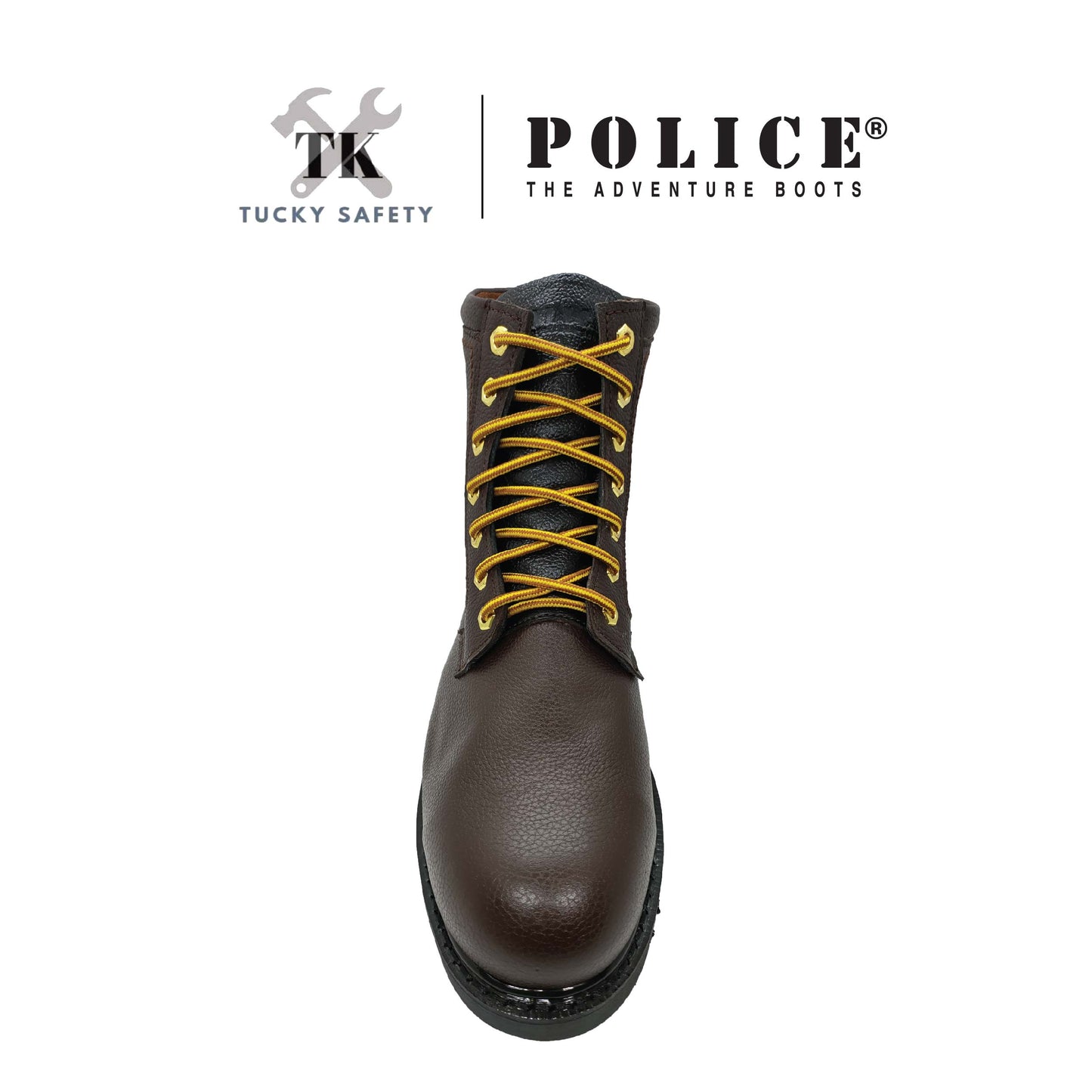 93583 SERIES POLICE PREMIUM LEATHER SAFETY BOOT MEN'S HEAVY DUTY SAFETY BOOT KASUT KERJA BOOT LELAKI LACE UP BOOT