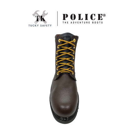 93583 SERIES POLICE PREMIUM LEATHER SAFETY BOOT MEN'S HEAVY DUTY SAFETY BOOT KASUT KERJA BOOT LELAKI LACE UP BOOT